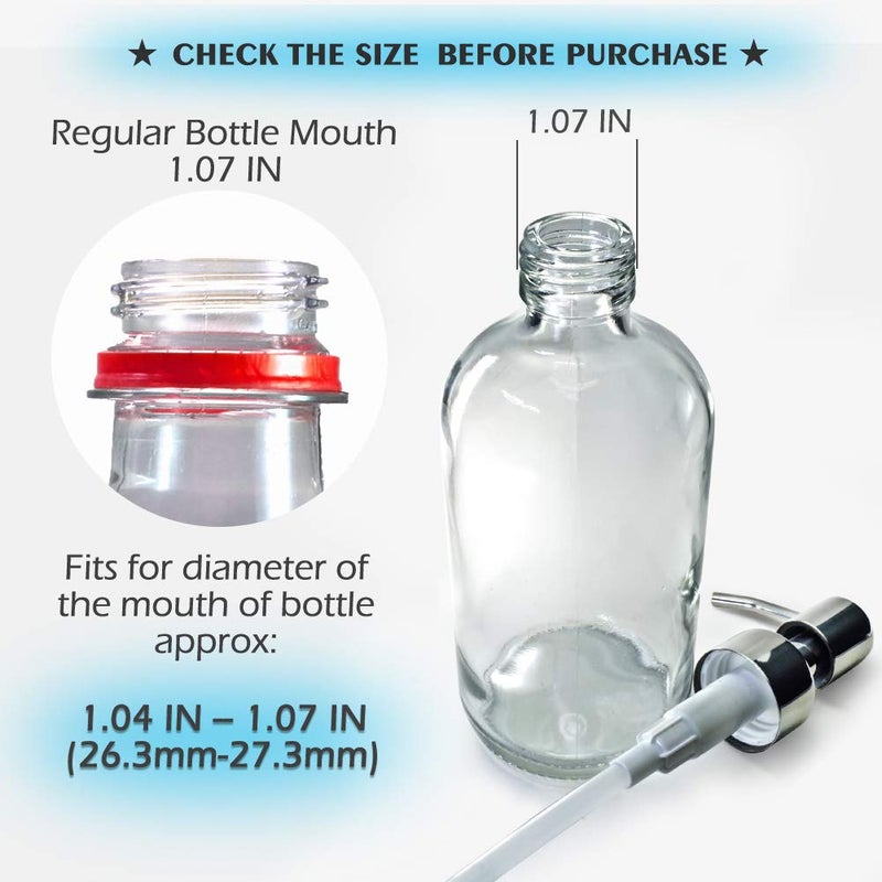 JASAI Durable 304 Rust Proof Stainless Steel Soap Pump, Kitchen Soap Dispenser Pump Replacement for Regular Mouth Bottle, 2 Pack - Image 2